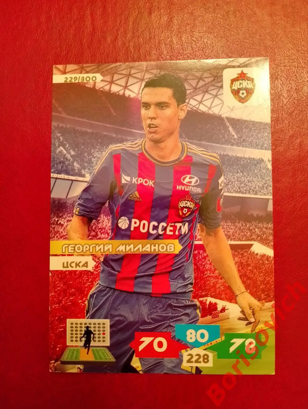 Футбол. Карточка Георгий Миланов (ЦСКА Москва) Panini/Панини РФПЛ 2013-14