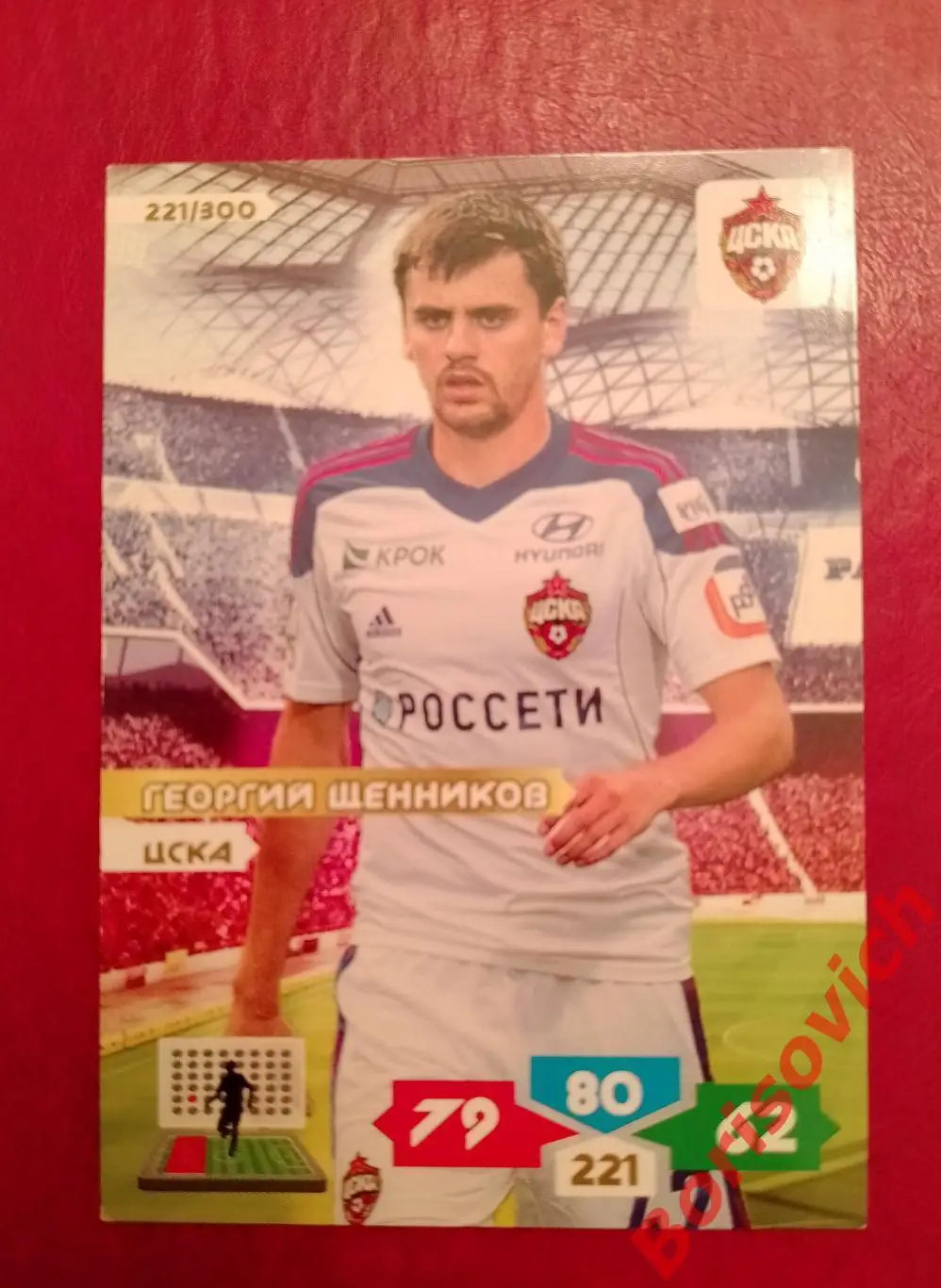 Футбол. Карточка Георгий Щенников (ЦСКА Москва) Panini/Панини РФПЛ 2013-14