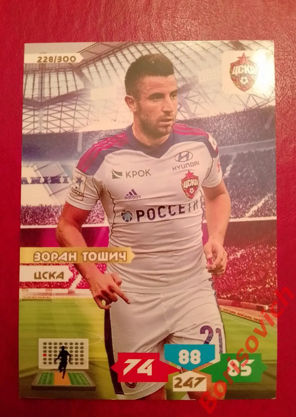 Футбол. Карточка Зоран Тошич (ЦСКА Москва, Партизан) Panini/Панини РФПЛ 2013-14