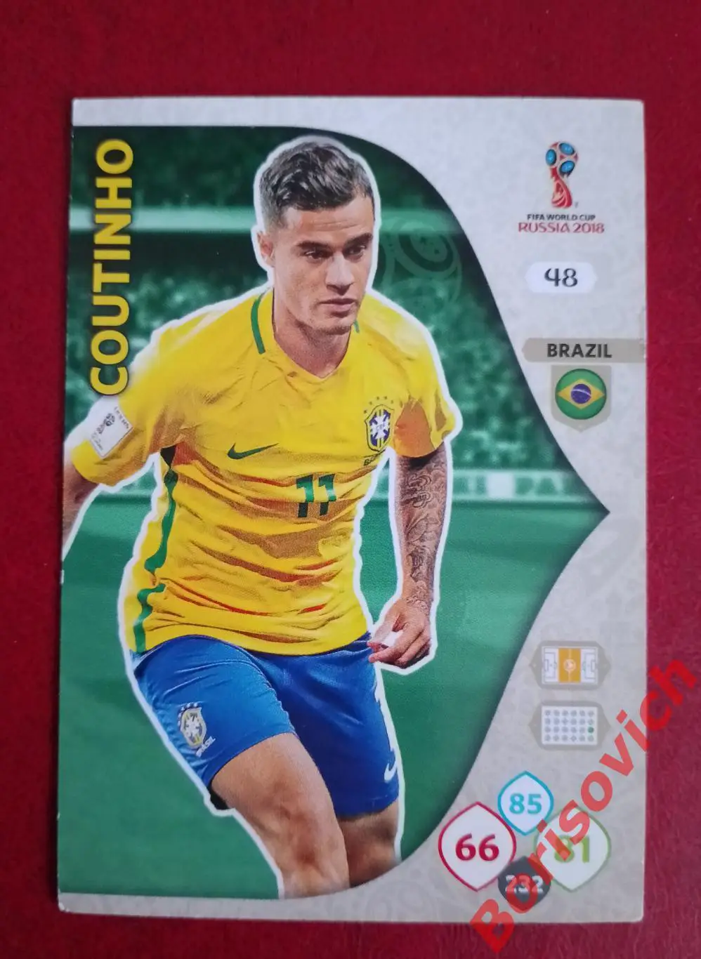Футбол Карточка COUTINHO Бразилия FIFA World Cup RUSSIA 2018 Adrenaline XL