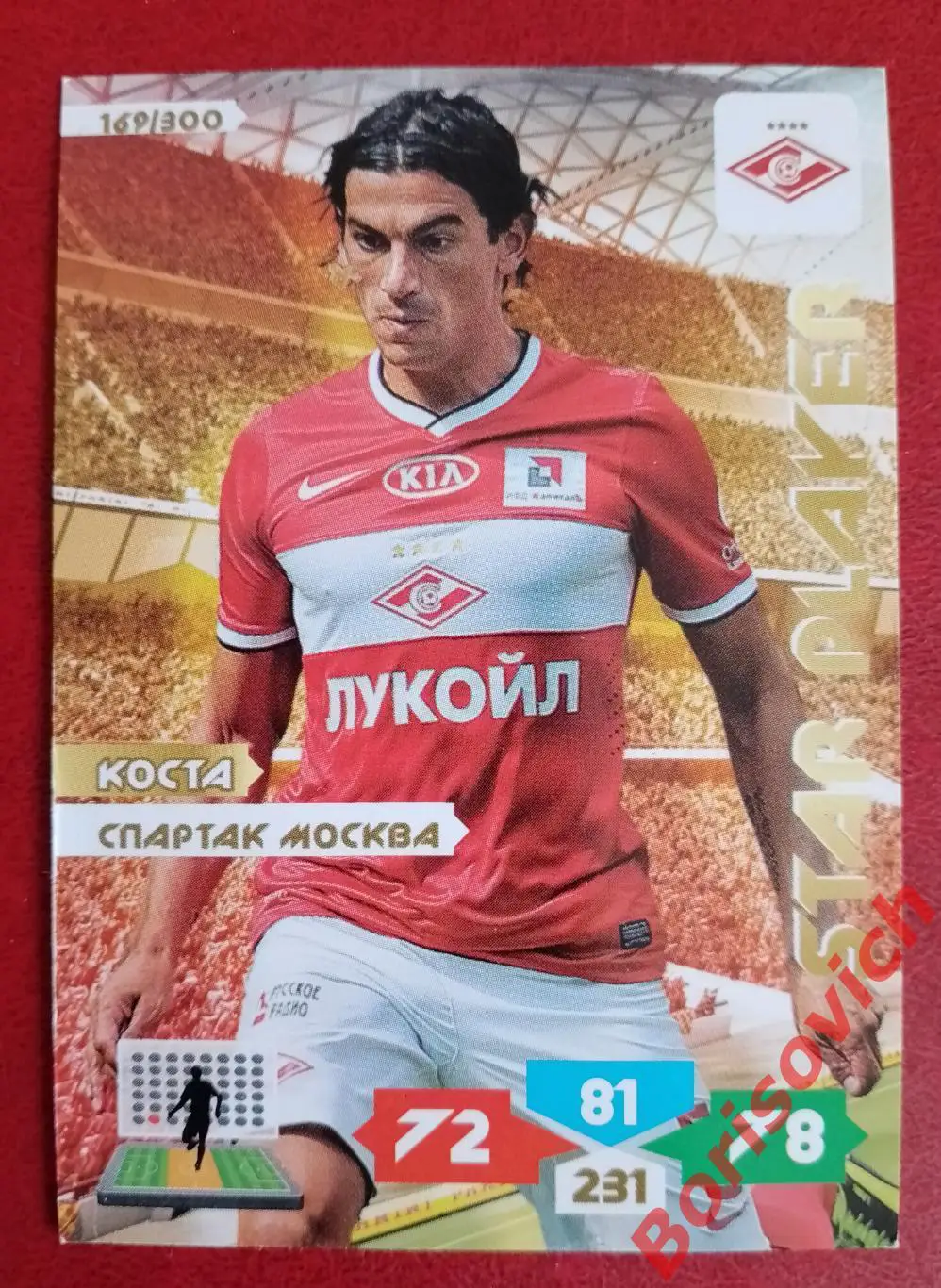 Футбол Карточка Тино Коста (Спартак Москва, Валенсия) Panini/Панини РФПЛ 2013-14