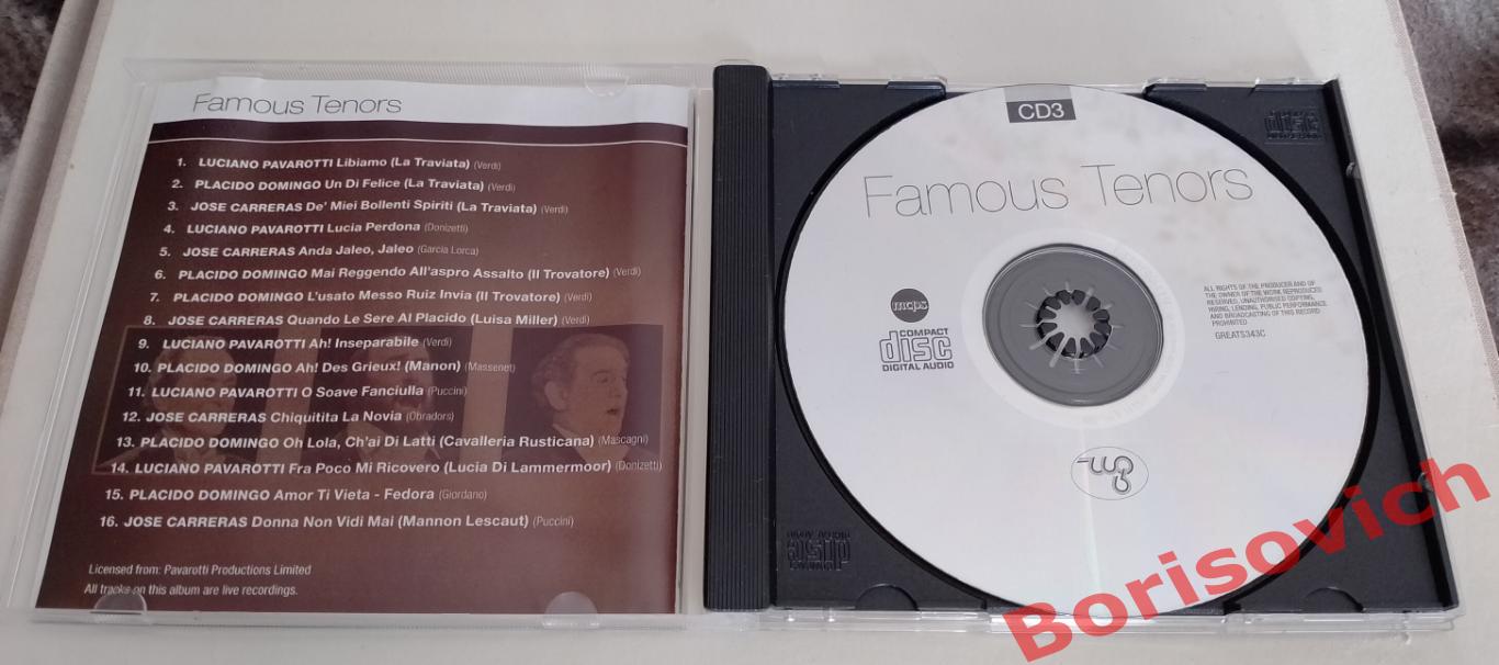 3 CD BOX Famous Tenors Три тенора КАРРЕРАС ПАВАРОТТИ ДОМИНГО 2008 Нидерланды 7