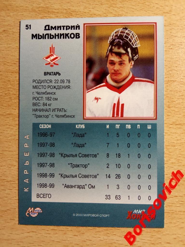 Дмитрий Мыльников Спартак Москва Мировой спорт N 51 1999-2000 1