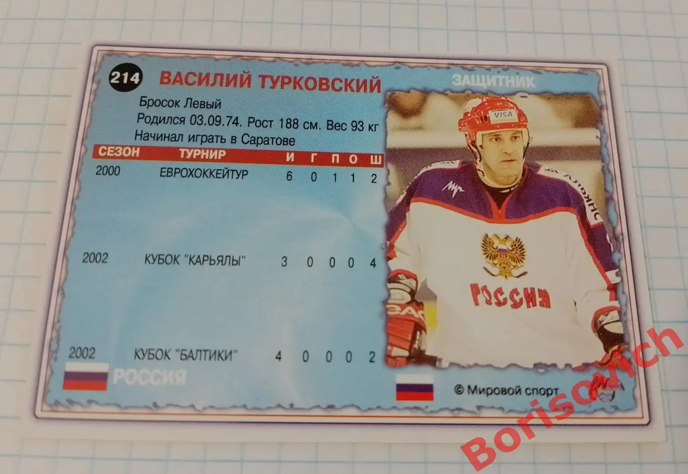 Игорь Щадилов Россия Динамо Крылья АК Барс Салават Мировой спорт N 214 2002-2003 1