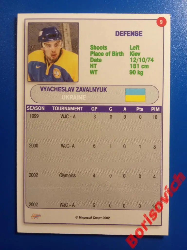 Вячеслав Завальнюк Сборная Украины Мировой спорт N 9 2002-2003 1