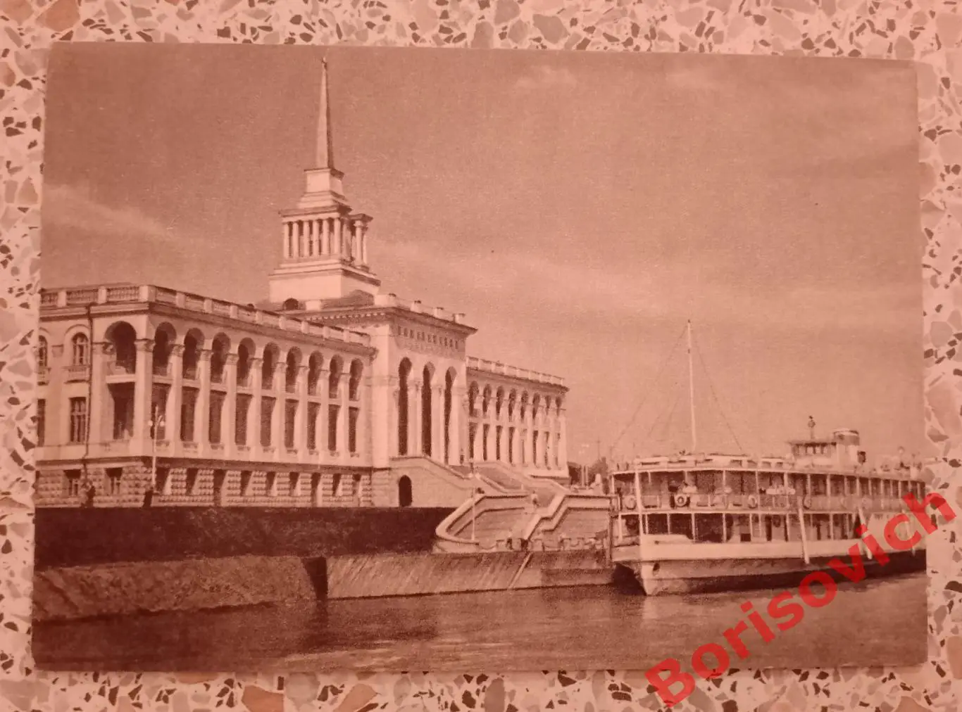 Река Енисей Речной вокзал в Красноярске 1956