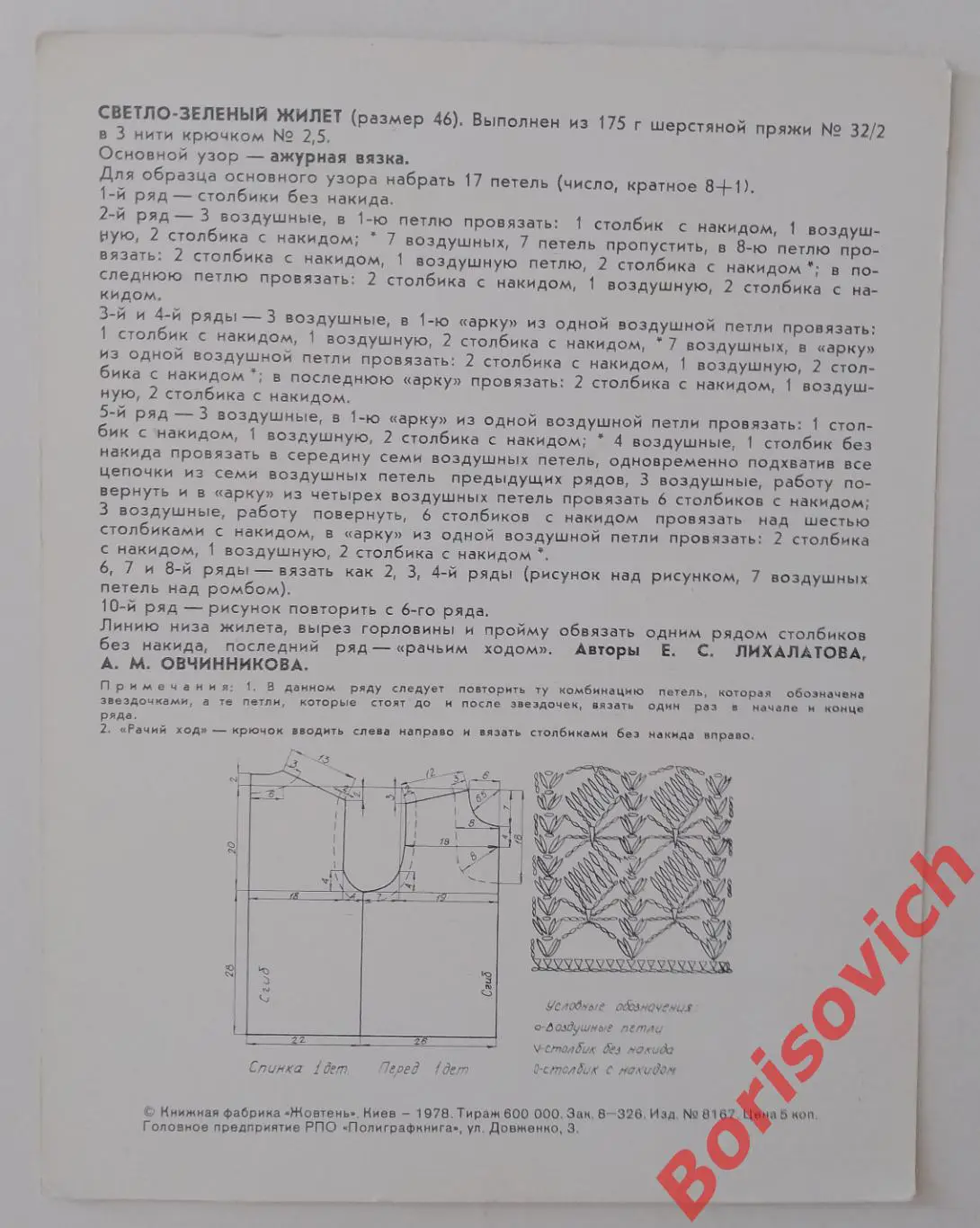 Открытка Вязание Киев 1978 1