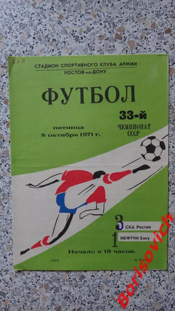 СКА Ростов - Нефтчи Баку 08-10-1971