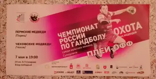 Билет Пермские медведи Пермь - Чеховские медведи Чехов