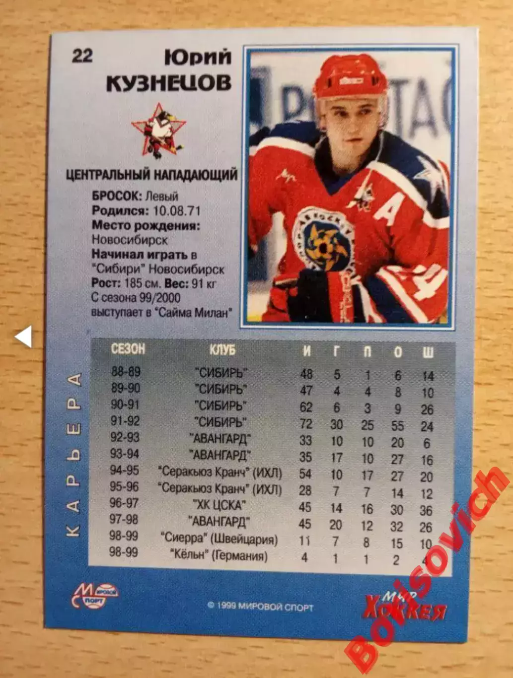 Юрий Кузнецов ХК ЦСКА Мировой спорт N 22 1999-2000 1