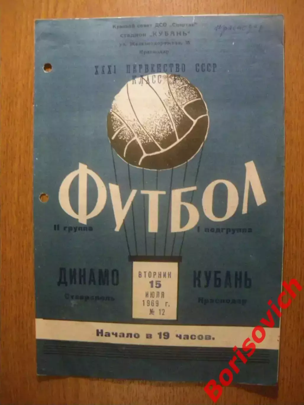 Кубань Краснодар - Динамо Ставрополь 15-07-1969