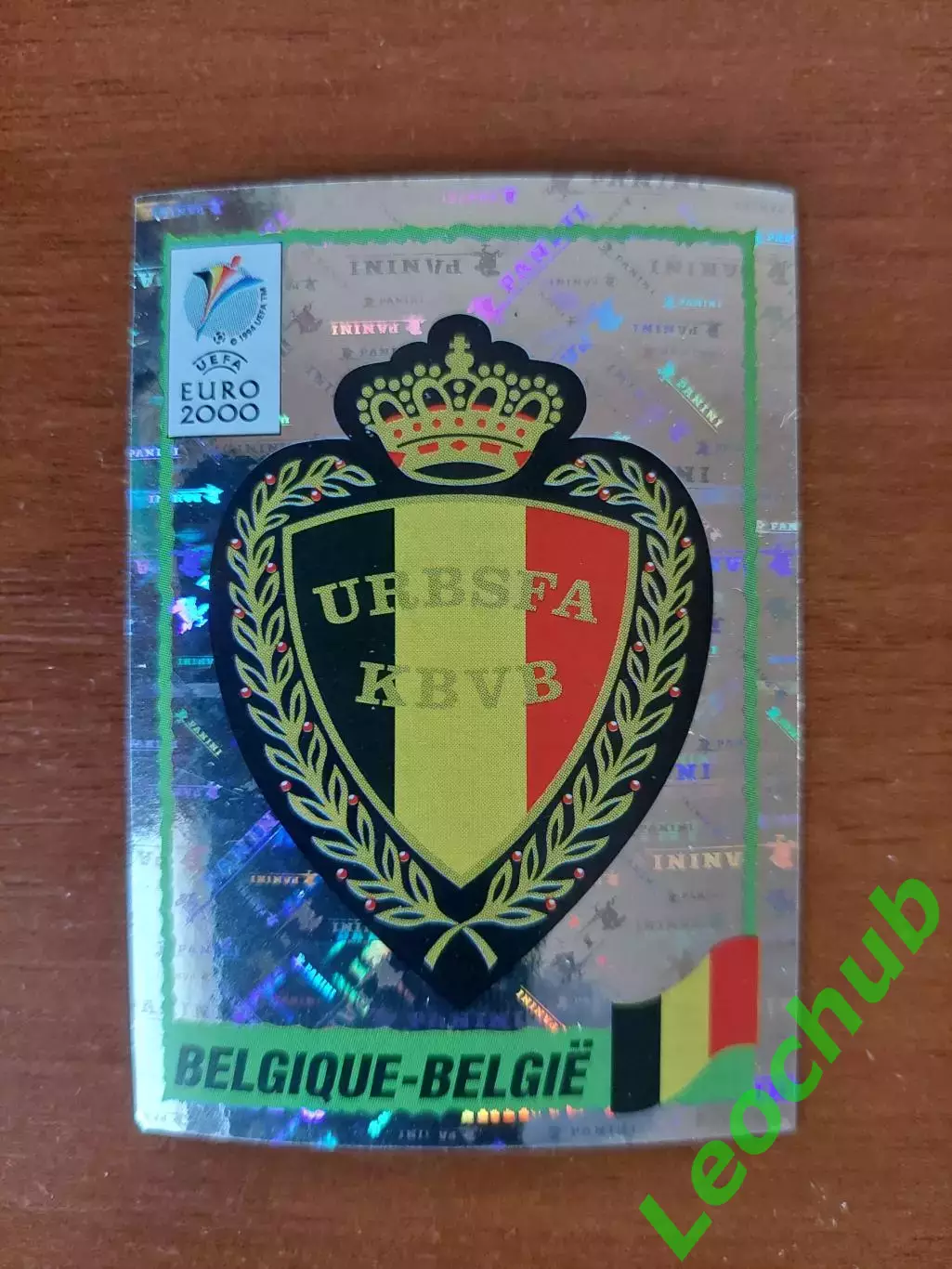 Наклейки Panini. ЧЄ 2000. Емблема Бельгії.