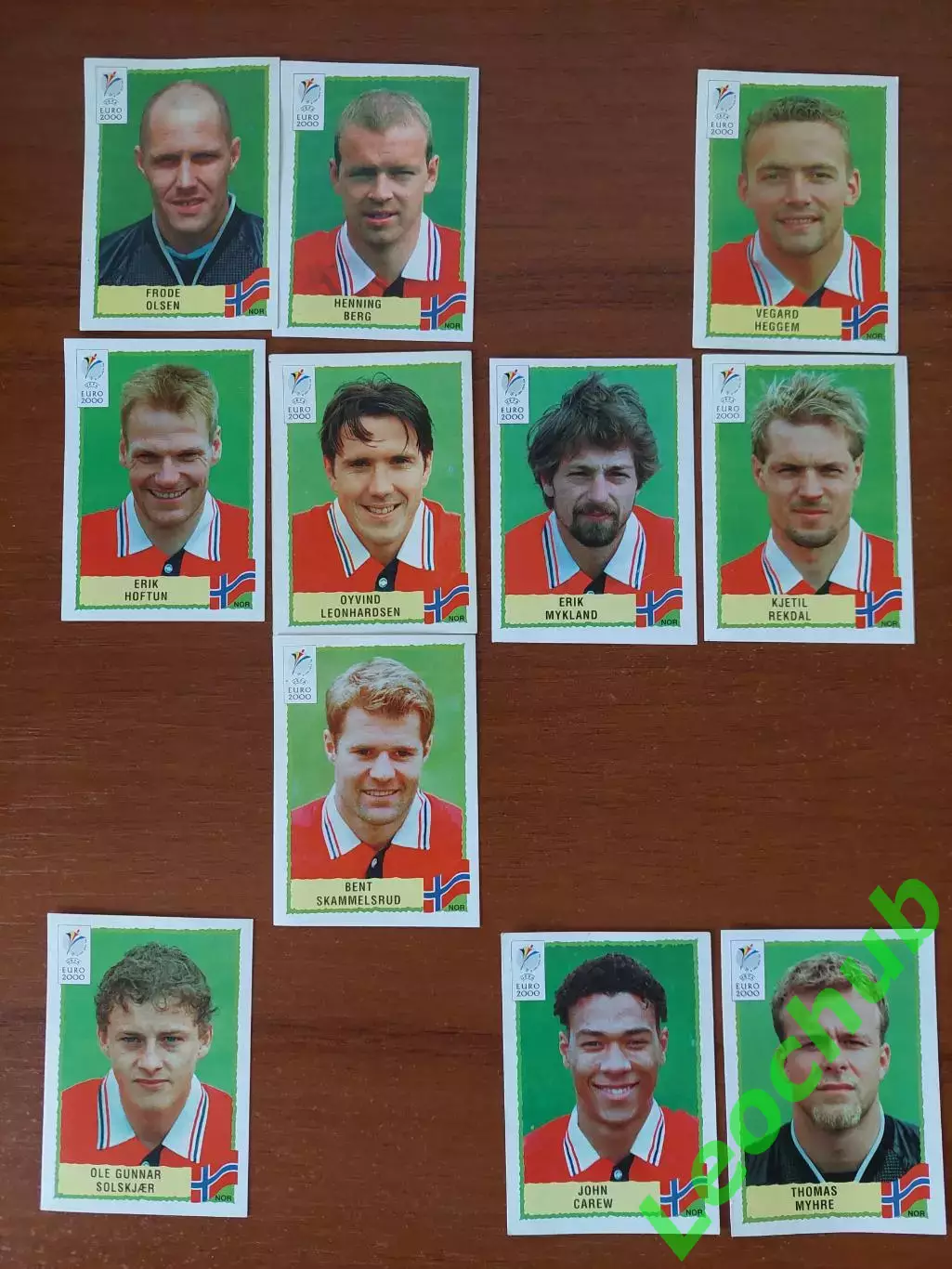 Наклейки Panini. ЧЄ 2000. Команда Норвегії.