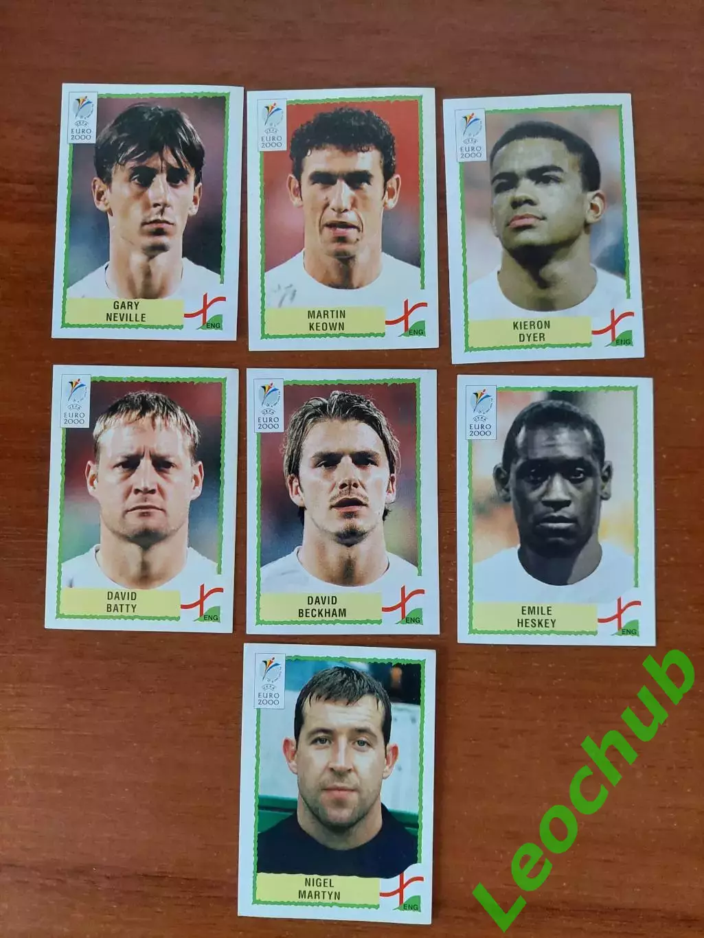 Наклейки Panini. ЧЄ 2000. Команда Англії.
