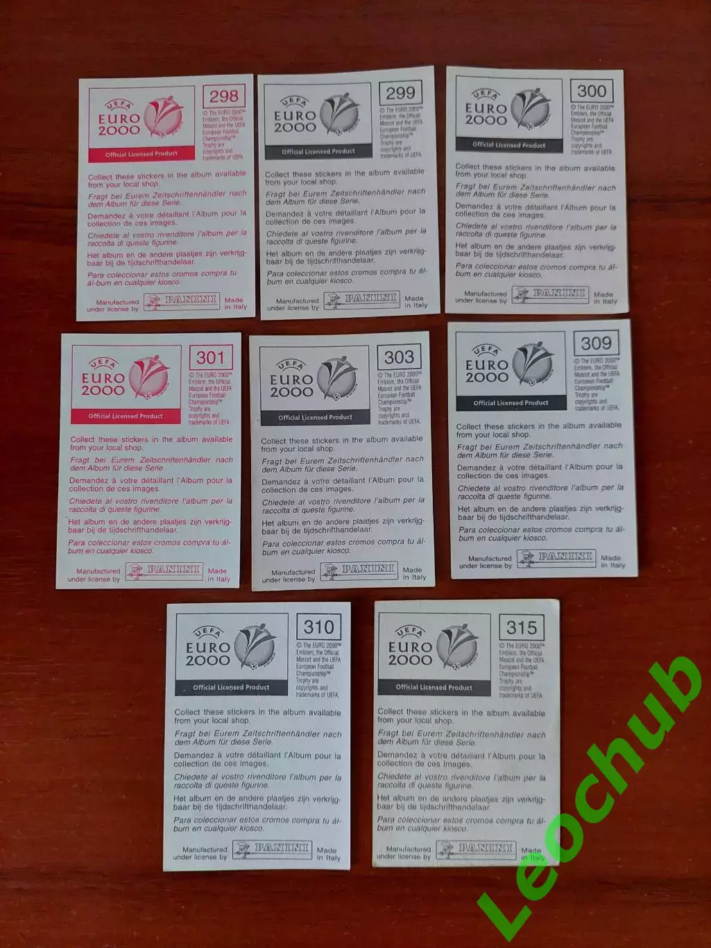 Наклейки Panini. ЧЄ 2000. Команда Чехії. 1