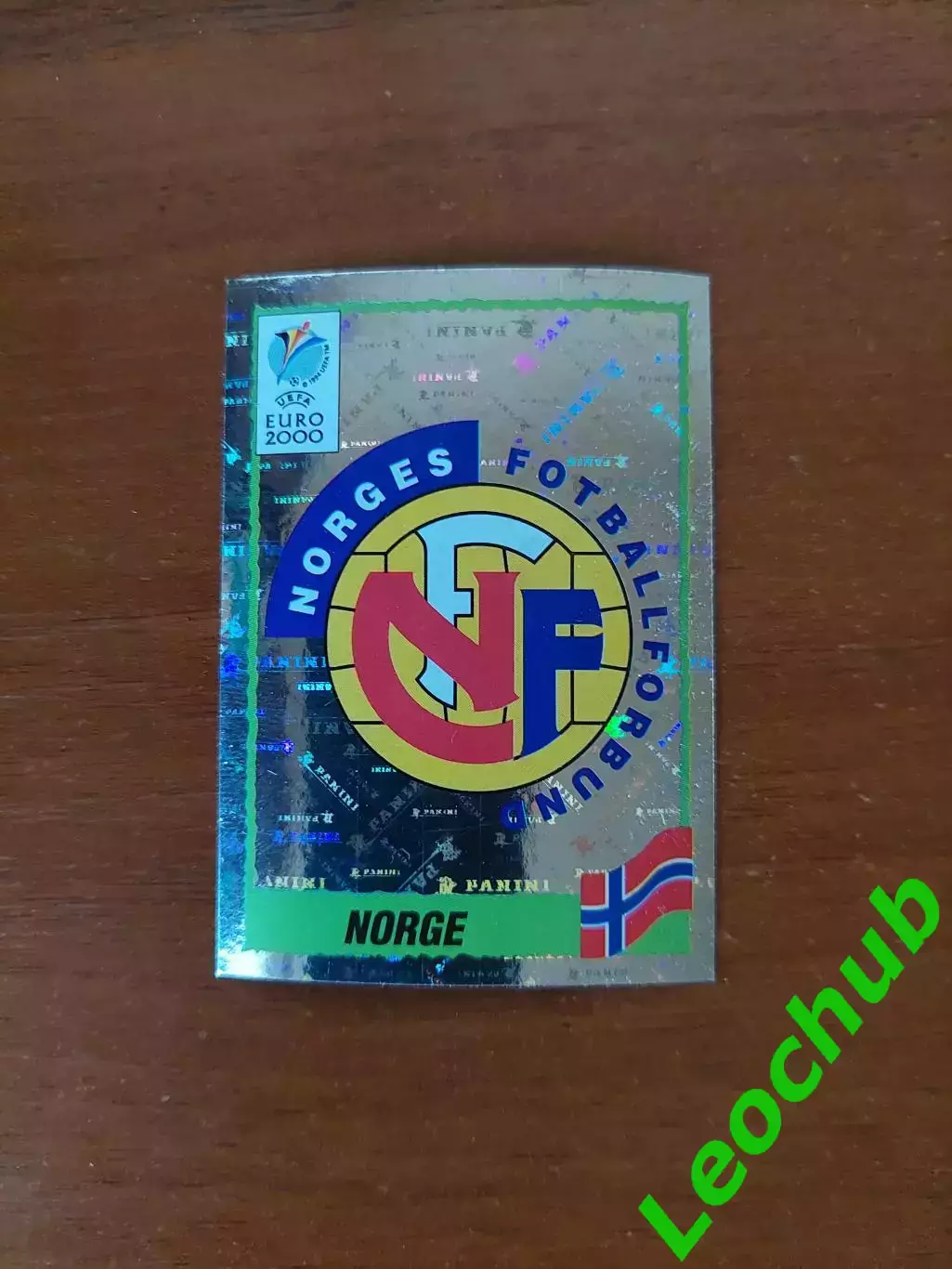 Наклейки Panini. ЧЄ 2000. Емблема Норвегії.