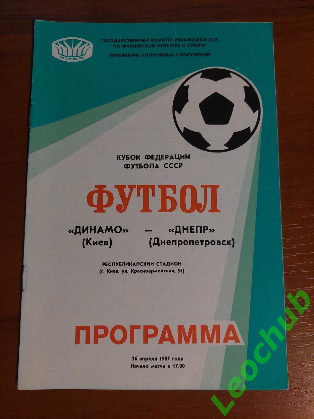 Динамо(Київ) - Дніпро(Дніпропетровськ) 26.04.1987