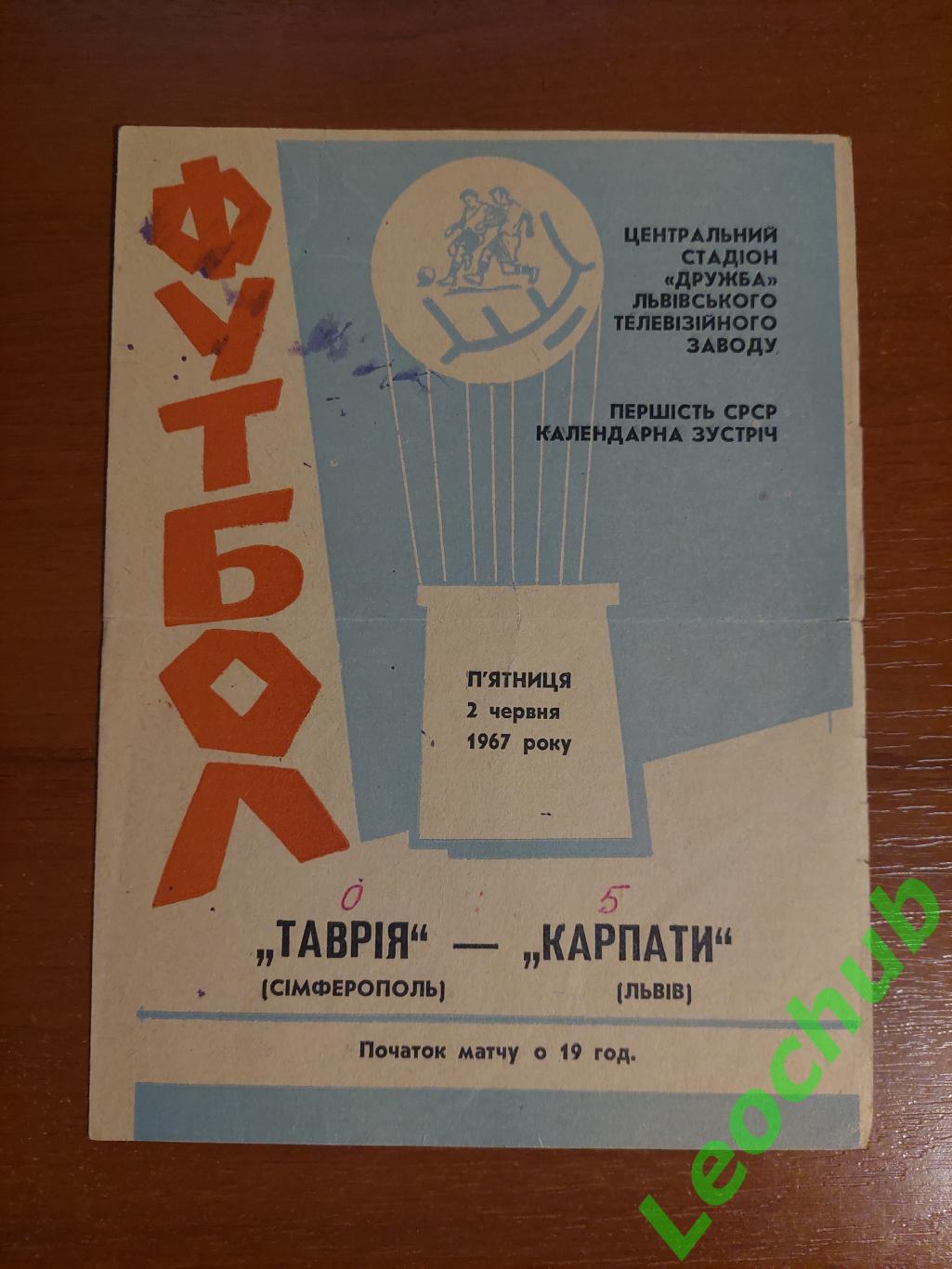 Карпати(Львів) - Таврія(Сімферополь) 02.06.1967