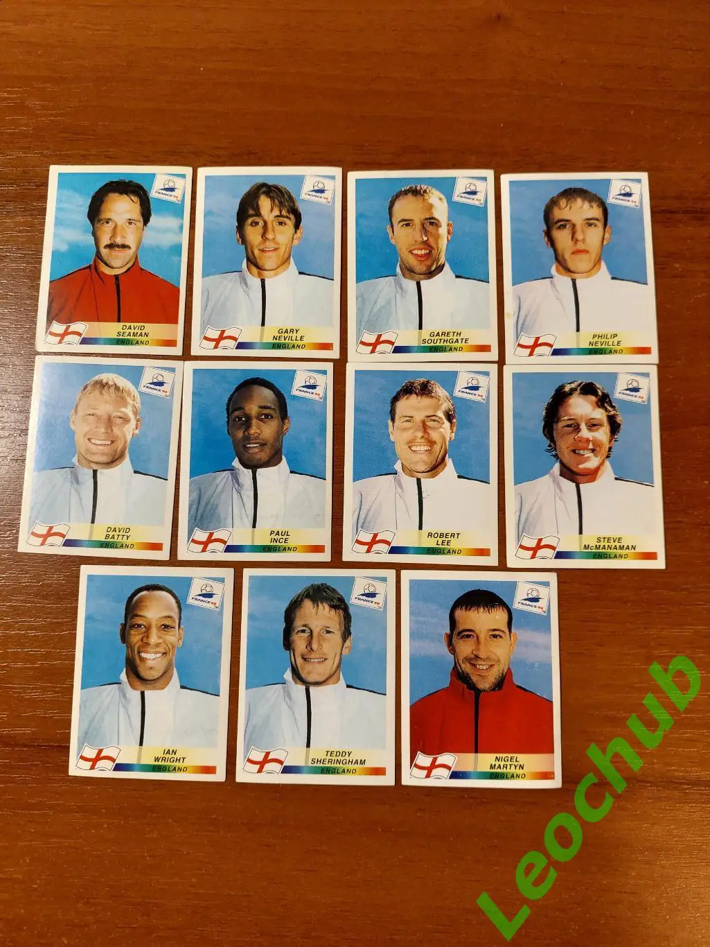 Наклейки Panini.ЧС Франція 1998. Команда Англії.