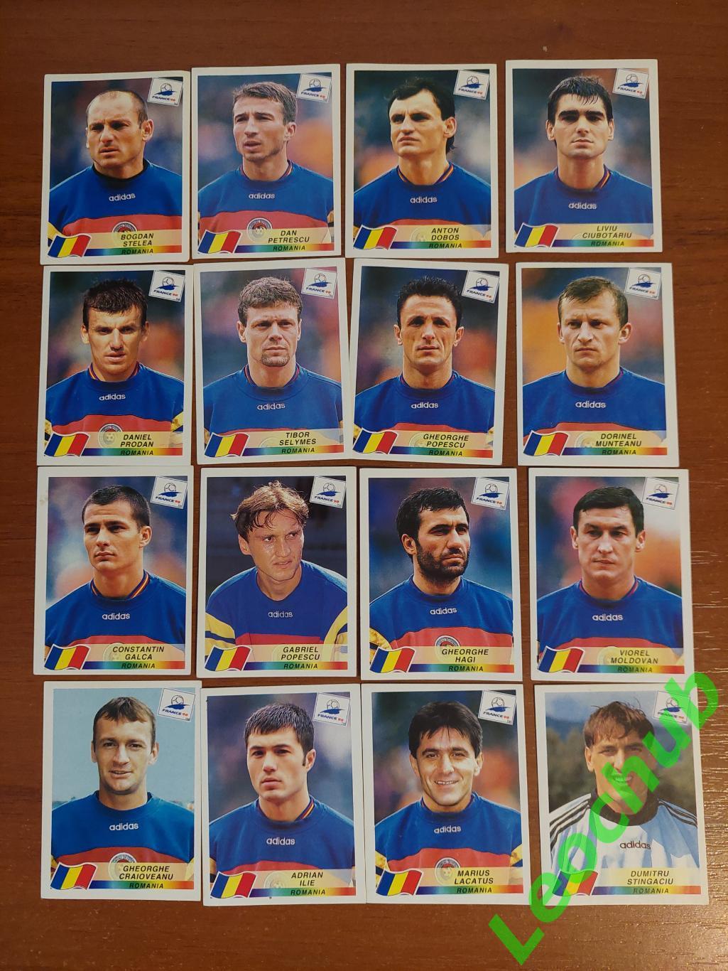 Наклейки Panini.ЧС Франція 1998. Команда Румунії.