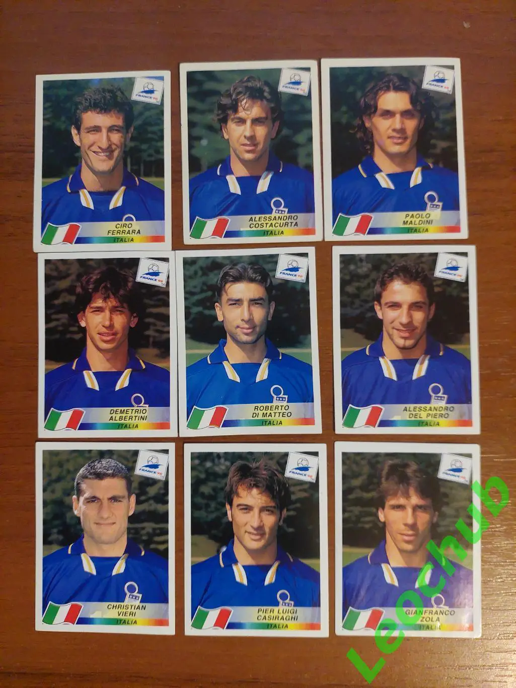 Наклейки Panini. ЧС Франція 1998. Команда Італії.