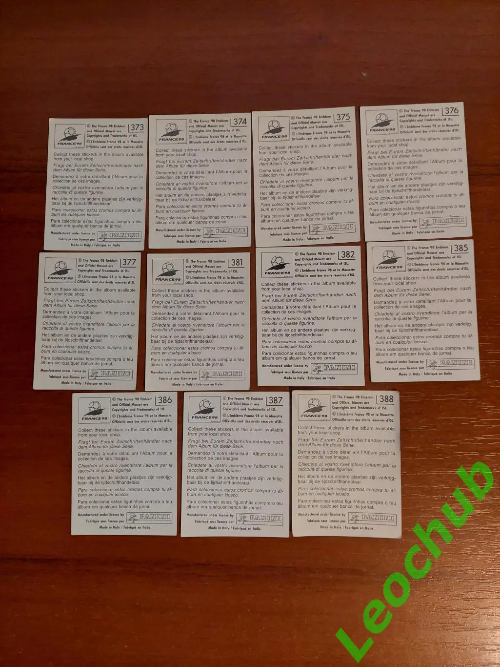 Наклейки Panini. ЧС Франція 1998. Команда Німеччини. 1