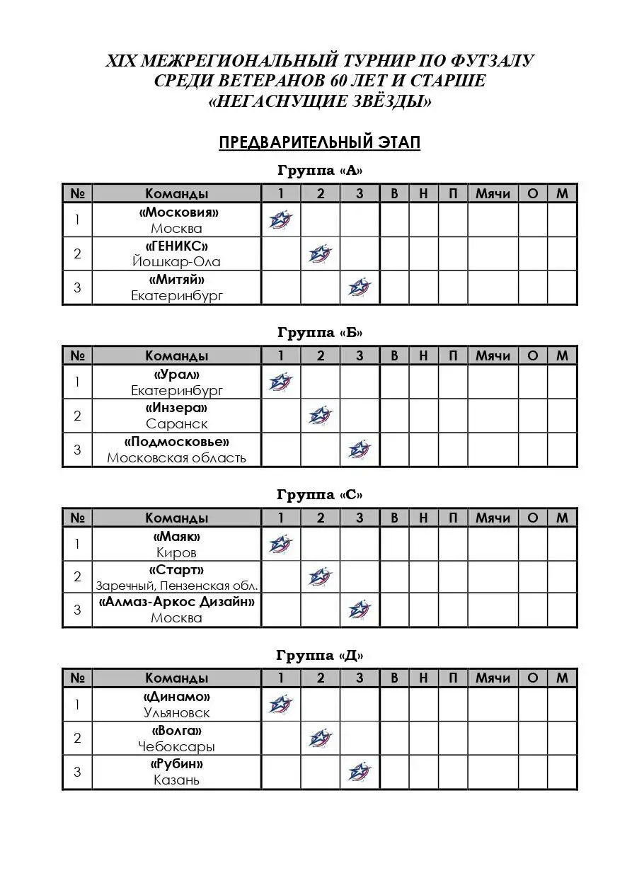 Турнир по мини-футболу среди ветеранов старше 60 лет Негаснущие звёзды 1