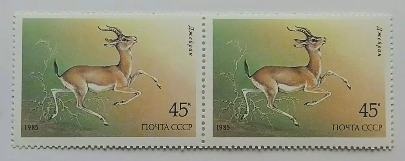 СССР 1985. Животные Красной книги СССР. Джейран. Пара. 1