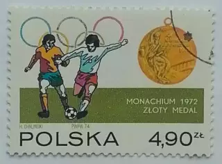 Польша 1974. Летние Олимпийские игры. Мюнхен 1972. Футбол.