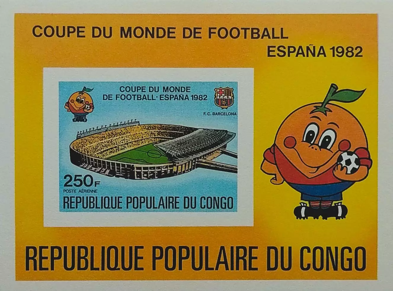 Блок б/з. Конго 1982. Чемпионат мира по футболу. Испания 1982.