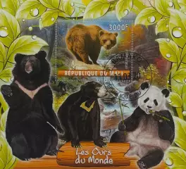 Блок. Мали 2020. Фауна. Медведи.
