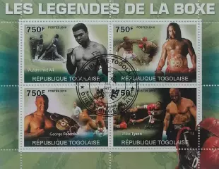 Малый лист. Того 2010. Бокс. Мухаммед Али. Леннокс Льюис. Джордж Форман. Тайсон.