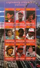 Малый лист. Руанда 2009. Пилоты Формулы - 1.