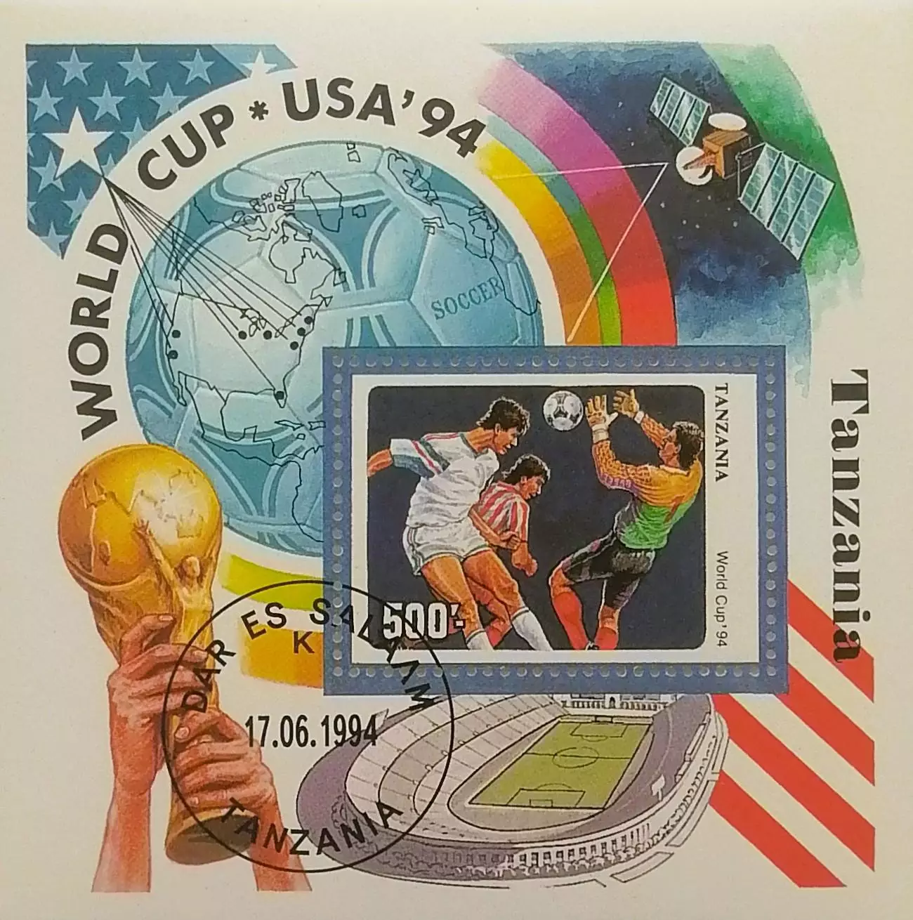 Блок. Танзания 1994. Чемпионат мира по футболу. США 1994.