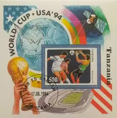 Блок. Танзания 1994. Чемпионат мира по футболу. США 1994.