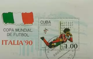 Блок. Куба 1990. Чемпионат мира по футболу. Италия 1990.