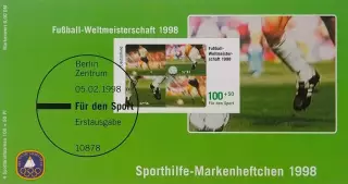 Буклет с марками (Германия). Официальные марки ФИФА. ЧМ по футболу. Франция 1998