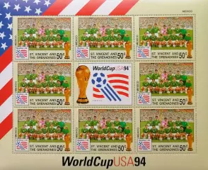Малый лист. Сент-Винсент и Гренадины 1994. ЧМ по футболу. США 1994. Сб. Мексика.