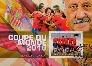 Блок. Того 2010. Чемпионат мира по футболу 2010. Сборная Испания.