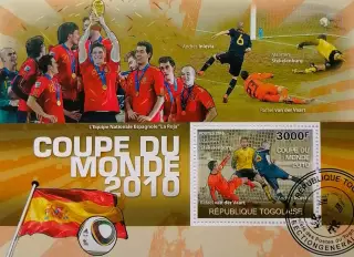Блок. Того 2010. Чемпионат мира по футболу 2010. Чемпионы мира - сборная Испания