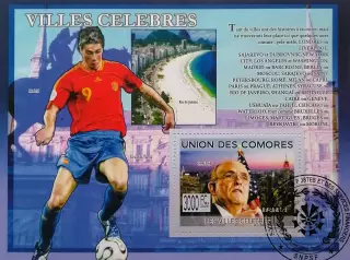 Блок. Коморы 2009. Футбол. Фернандо Торрес.