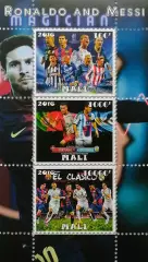 Малый лист. Мали 2016. Криштиану Роналду. Лионель Месси.