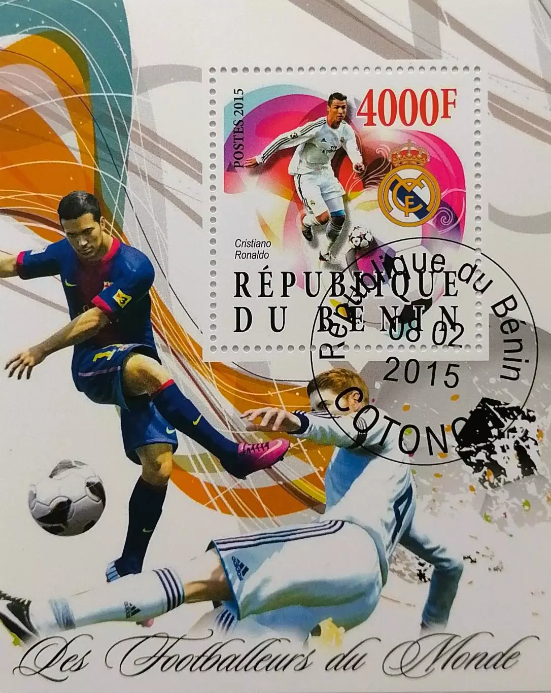 Блок. Бенин 2015. Криштиану Роналду.