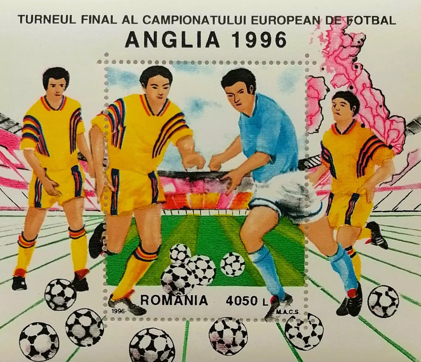 Блок. Румыния 1996. Чемпионат Европы по футболу. Англия 1996.