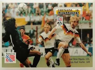 Блок. Гренада 1994. Чемпионат мира по футболу. США 1994. Руди Феллер.
