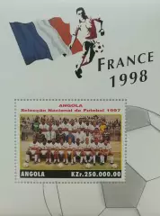 Блок. Ангола 1997. Чемпионат мира по футболу. Франция 1998. Сборная Ангола.