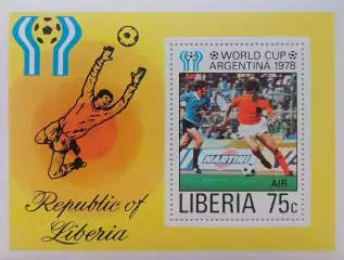 Блок. Либерия 1978. Чемпионат мира по футболу. Аргентина 1978.