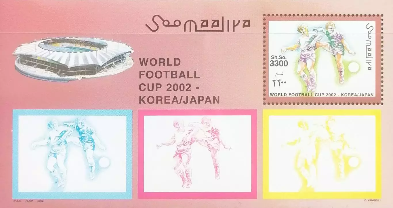 Блок. Сомали 2002. ЧМ по футболу. Япония/Южная Корея 2002. Стадион/Южная Корея.