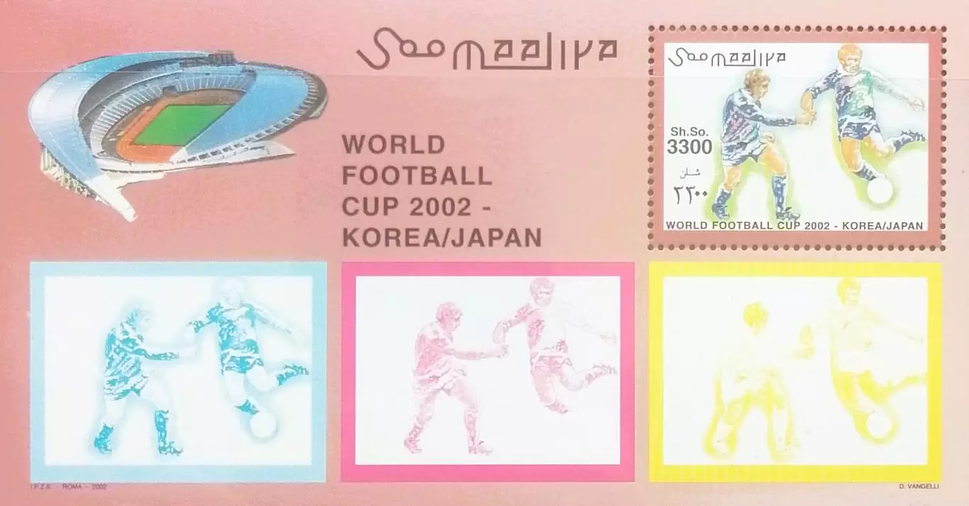 Блок. Сомали 2002. ЧМ по футболу. Япония/Южная Корея 2002. Стадион/Япония.