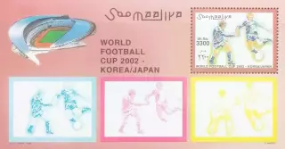 Блок. Сомали 2002. ЧМ по футболу. Япония/Южная Корея 2002. Стадион/Япония.